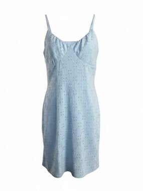 No Boundaries Light Blue Eyelet Slip